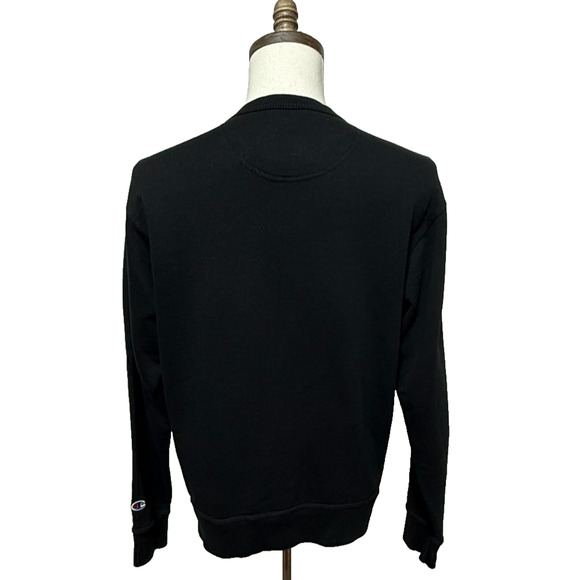 Champion Sweatshirt Mens Medium Black Fleece Lined Pullover Activewear Outdoors - Picture 2 of 11